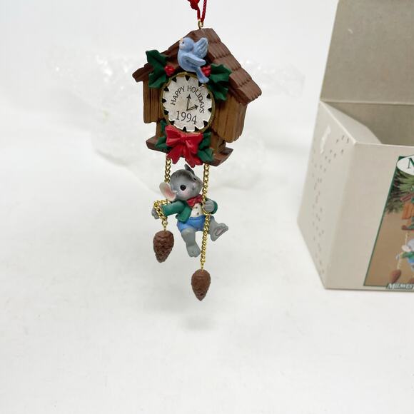 Vintage MouseKins Heathcliff Grey Coo Coo Clock Christmas Ornament 1994 Midwest - Picture 1 of 13